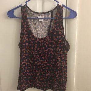 Dark blue w/strawberry pattern crop top